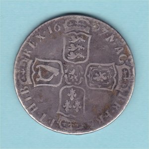 1697N HalfCrown, William III aF Reverse