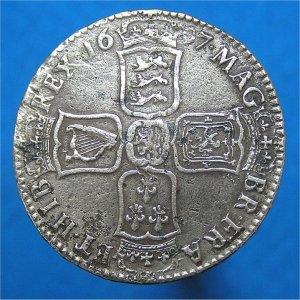 1697 HalfCrown, William III gF Reverse