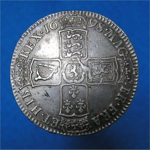 1698 HalfCrown, William III aEF Reverse