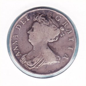 1706 HalfCrown, overstruck date, Anne F