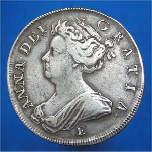 1708E HalfCrown, Edinburgh bust, Anne VF