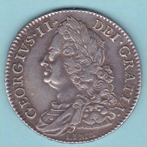 1746 HalfCrown, Lima, George II gVF+