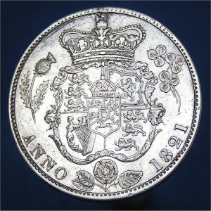 1821 HalfCrown, George IV gVF/EF Reverse