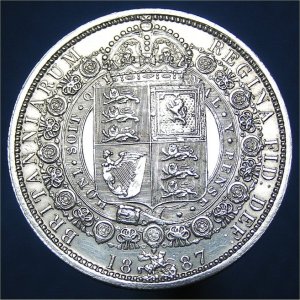 1887 HalfCrown, Victoria BUnc Reverse