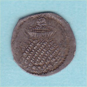 James I Half Penny, mm Rose S2663 VF+