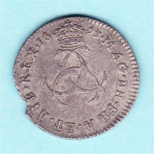 1673 Maundy Threepence, Charles II, VF Reverse