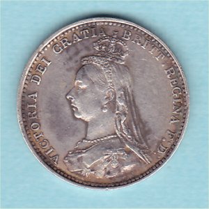 1887 Currency Threepence, Victoria, 3