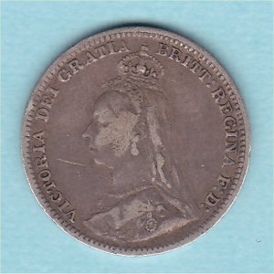 1892 Currency Threepence, Victoria, 1