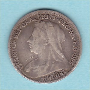 1896 Currency Threepence, Victoria, 1