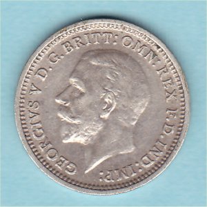 1935 Currency Threepence, George V, EF