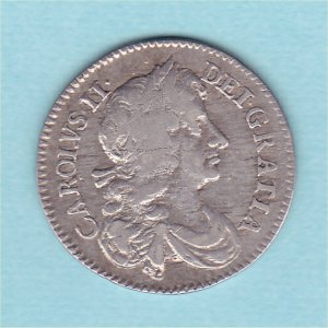 1674 Maundy Fourpence, Charles II, bold Fine