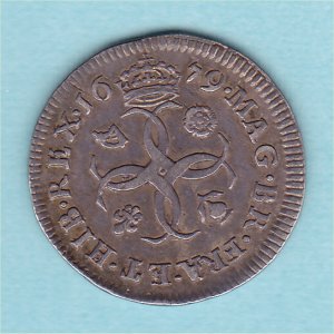 1679 Maundy Fourpence, Charles II, gVF+ Reverse