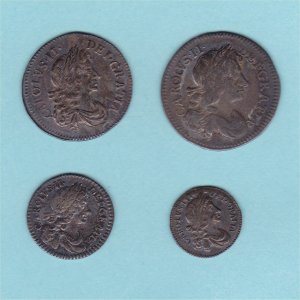 1677 Maundy Set, Charles II, VF