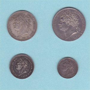 1825 Maundy Set, George IV, VF-EF