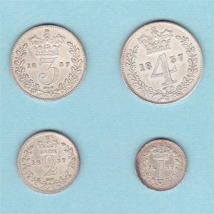 1837 Maundy Set, William IV, EF Reverse