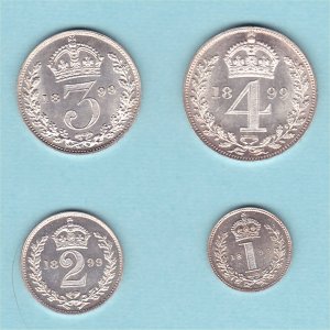 1899 Maundy Set, Victoria, aUnc Reverse