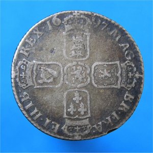 1697 Shilling GVLELMVS , William III Fine Reverse