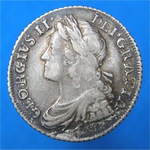 1739 Shilling, George II, Small Garter Star, gFine