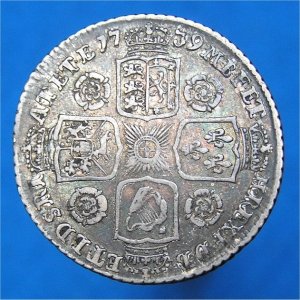 1739 Shilling, George II, Small Garter Star, gFine Reverse