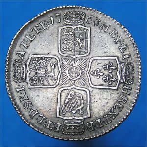 1763 Shilling, George III, Northumberland EF Reverse