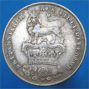 1825 Shilling, George IV, gVF Reverse