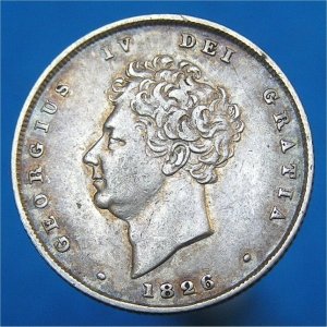 1826 Shilling, George IV, gVF+
