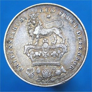 1826 Shilling, George IV, gVF+ Reverse