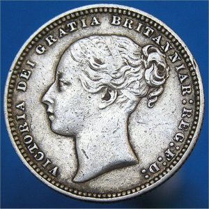 1874 Shilling, Victoria, VF