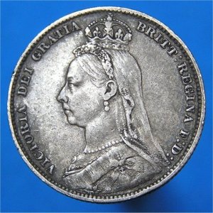 1890 Shilling, Victoria, VF