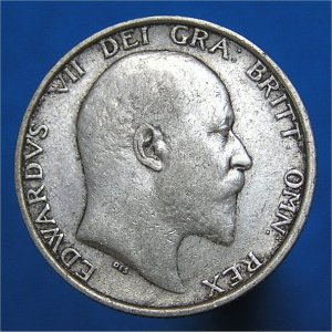 1909 Shilling, Edward VII, aVF