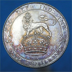 1911 Shilling proof, George V, Unc Reverse