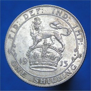 1915 Shilling, George V, gVF Reverse