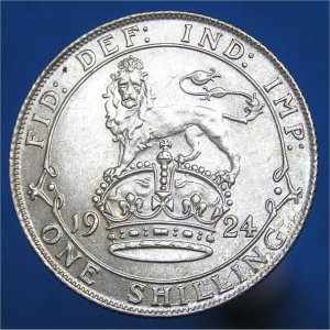 1924 Shilling, George V, gEF Reverse