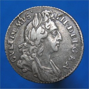 1696 Sixpence, William III, VF+