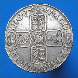 1711 Sixpence, Anne, EF Reverse