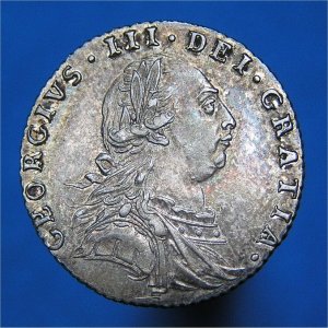 1787 Sixpence, George III, no hearts EF