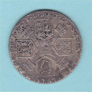 1787 Sixpence, George III, with hearts aVF Reverse
