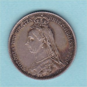 1887 Sixpence, Victoria, VF