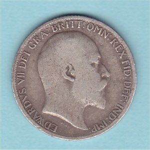 1906 Sixpence, Edward VII, nFine